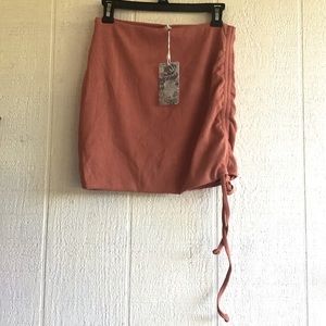 Toluca Nyx hybrid rib swim skirt in clay